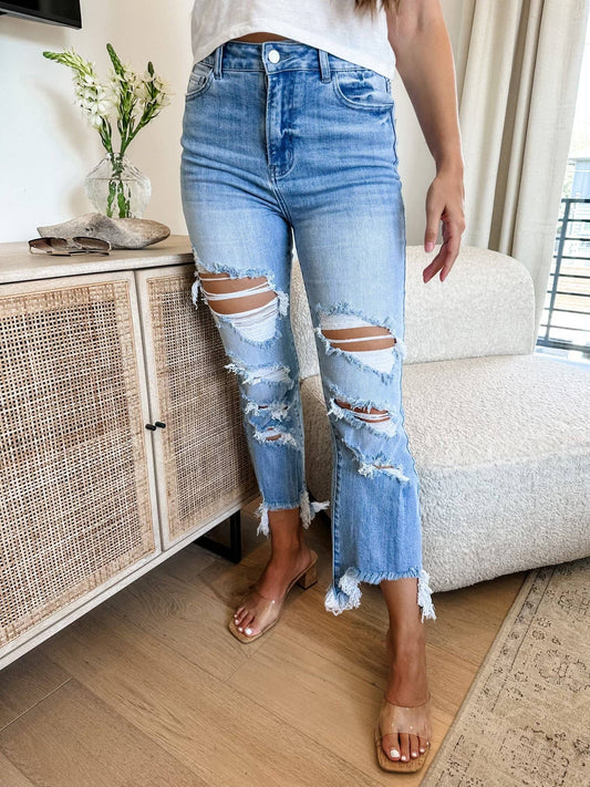 Blakeley 2nd Cut Urban Distressed Crop Jean
