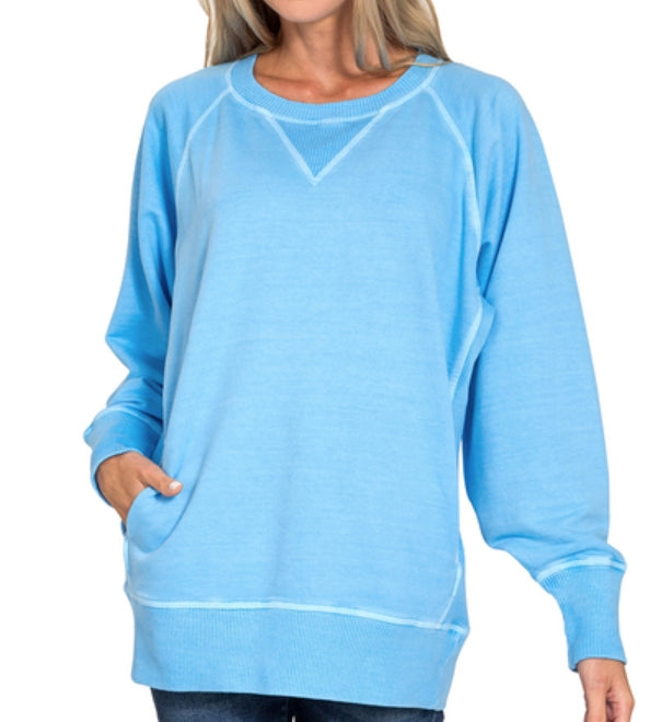 PIGMENT DYED FRENCH TERRY PULLOVER