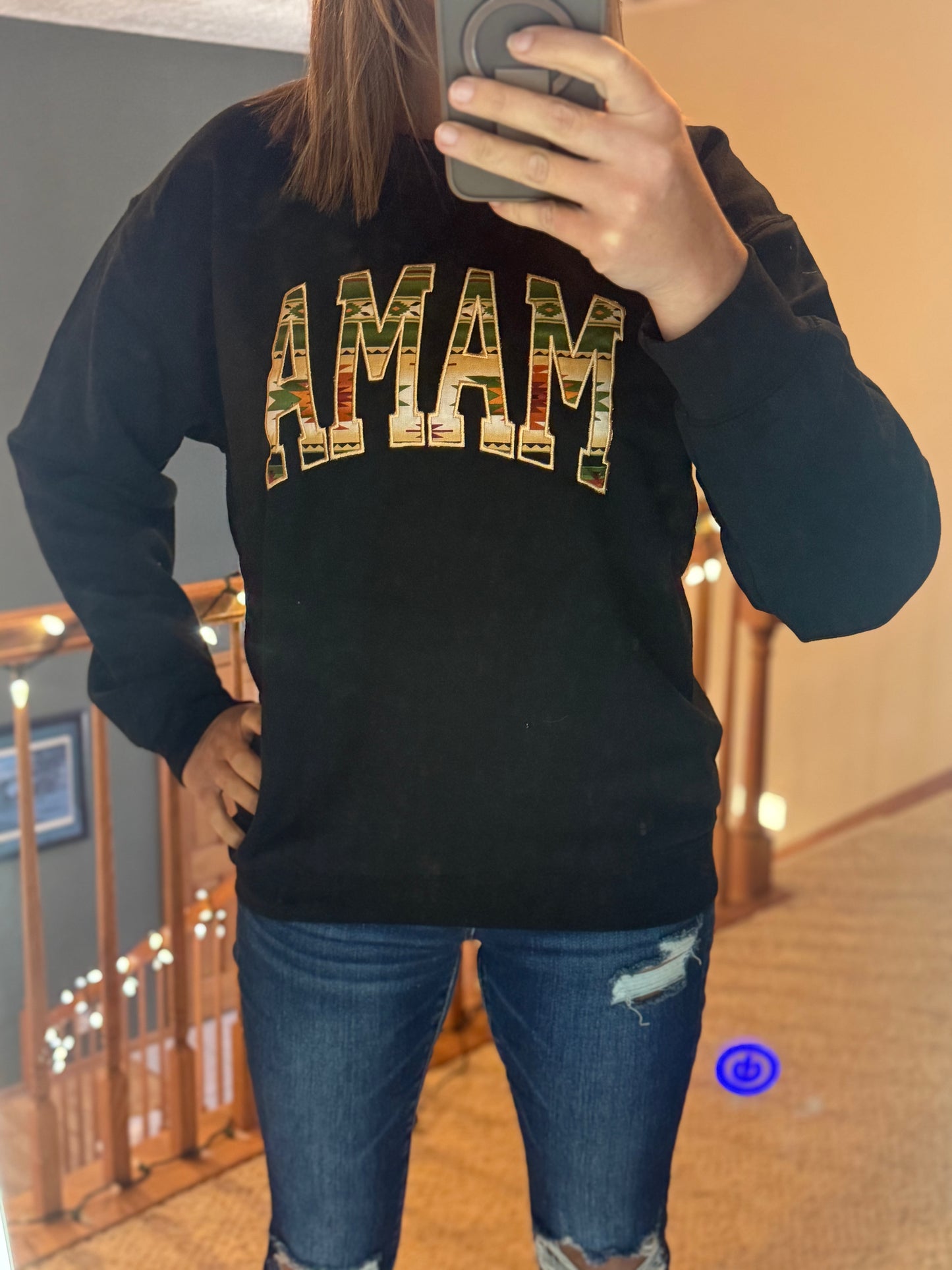 Mama Embroidered Sweatshirt in Black | 2 Generations Boutique