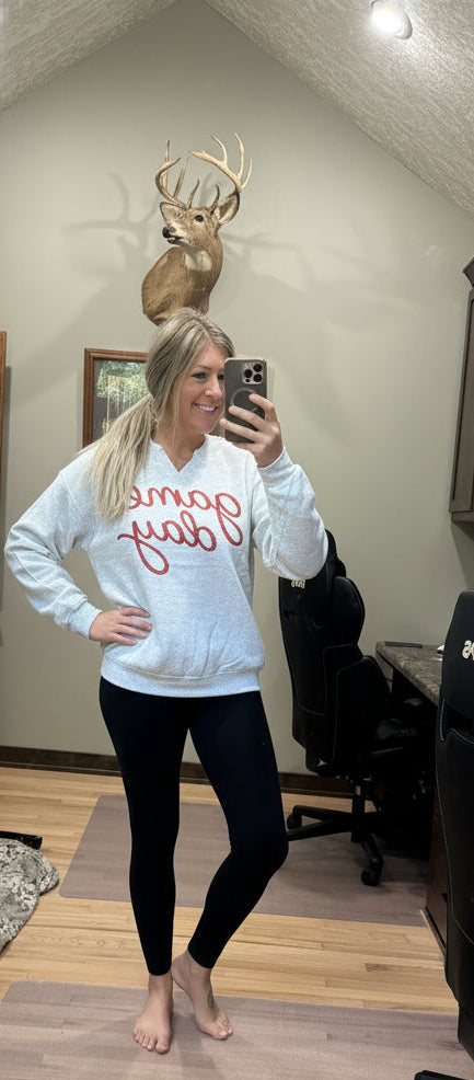 Game Day Split Neck Crewneck