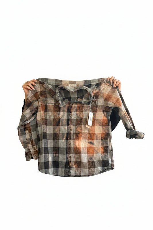"Bleached Vintage Flannel Shirt | 2 Generations Boutique"