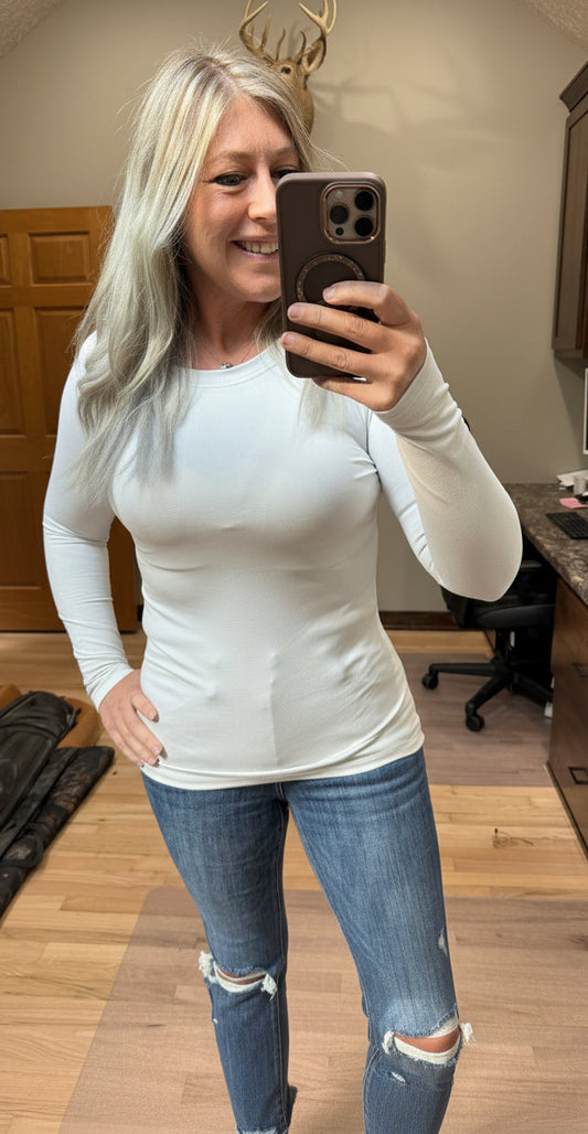 Brushed Microfiber Long Sleeve Tee