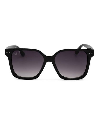 "DAX Eyewear Linny Oversized Horn Frame Sunglasses in Black – UV400 lightweight horn frame, women's boutique sunglasses"