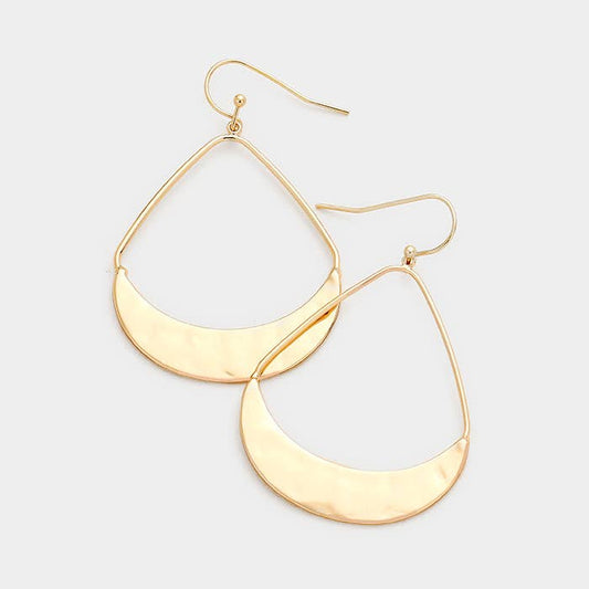 Metal Teardrop Hoop Earrings