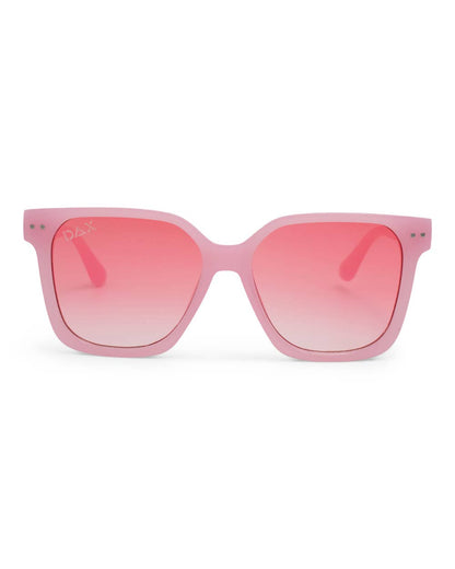 "DAX Eyewear Linny Oversized Horn Frame Sunglasses in Pink – UV400 lightweight horn frame, women's boutique sunglasses"