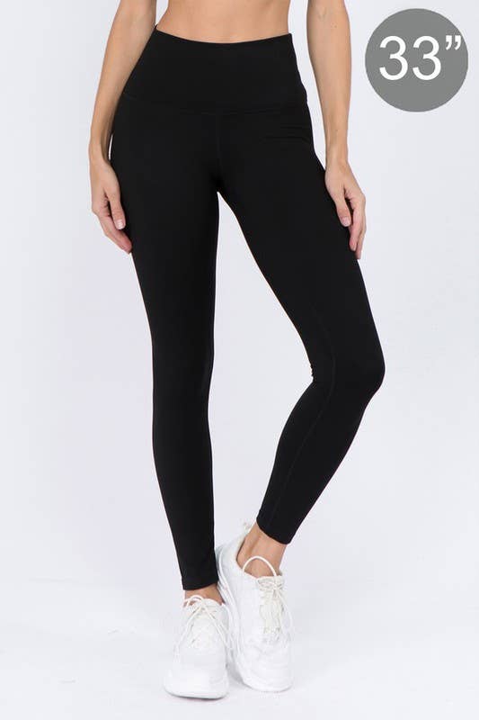 Yelete Buttery Soft High Rise Active Leggings - Tall in Black | 2 Generations Boutique

