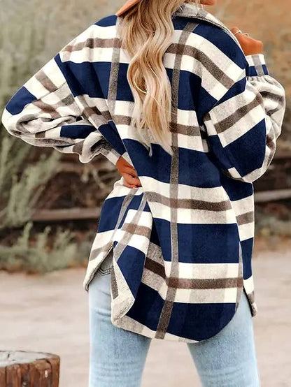 Lovesoft Women's Plaid Button Flannel Shirt Jacket