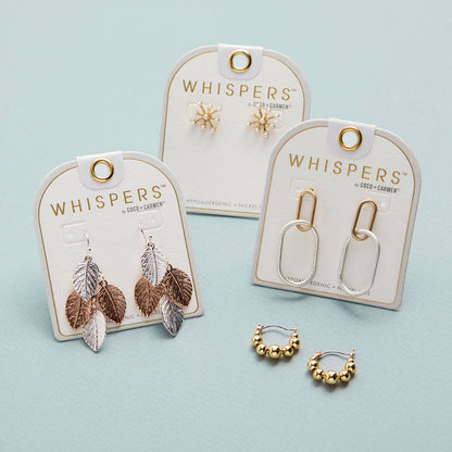 Whispers - Sleek Twist Dangle Earrings - Silver