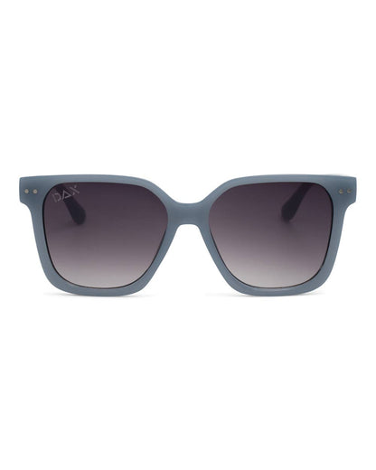"DAX Eyewear Linny Oversized Horn Frame Sunglasses in Blue – UV400 lightweight horn frame, women's boutique sunglasses"