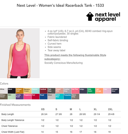 Total Apparel - Next Level Ladies' Ideal Racerback Tank | N1533