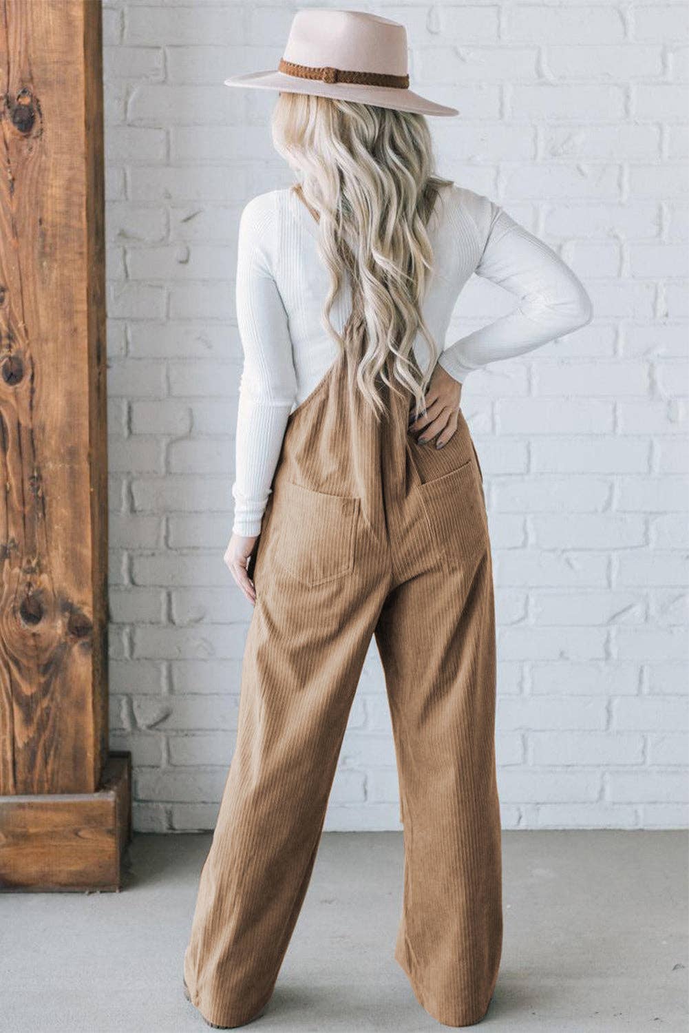 Corduroy Wide Leg Overalls
