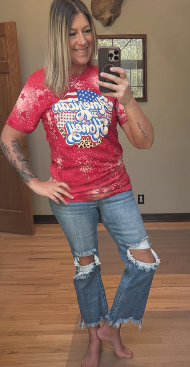American Honey Retro Bleached Patriotic Tee | 2 Generations Boutique
