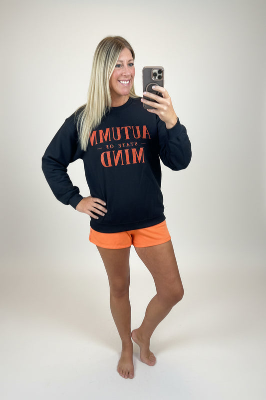 Hello Peach Autumn State Of Mind Crewneck in [Ash Crew / Black Crew] — 2 Generations Boutique"