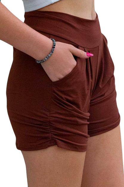 Li Couture Harem Shorts in Brown – Women's Relaxed Casual Shorts
