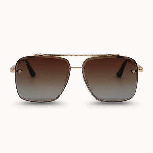 Dallas DAX Eyewear sunglasses in Brown colorway, large frame with UV protection and tangle-free design
