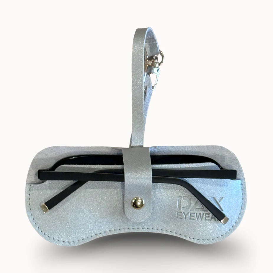 Silver DAX Eyewear Clutch in Silver – soft sunglass holder clip by 2 Generations Boutique

