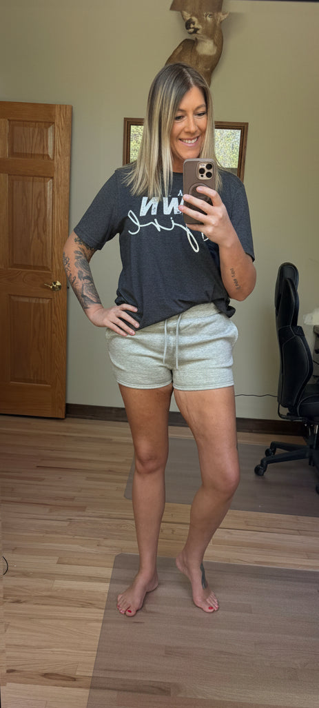 Solid Fleece Lounge Sweat Shorts in Heather Grey | 2 Generations Boutique