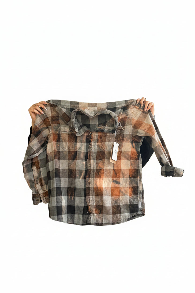 "Bleached Vintage Flannel Shirt | 2 Generations Boutique"