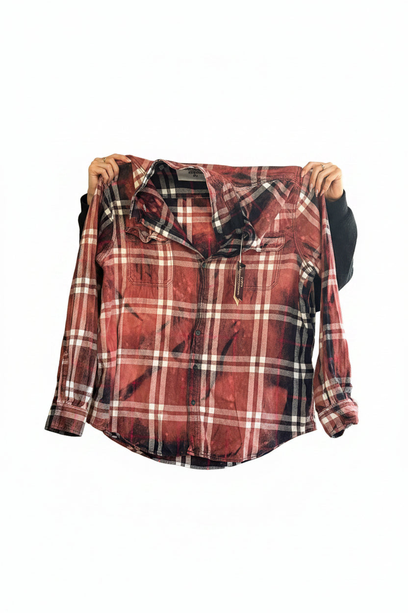 "Bleached Vintage Flannel Shirt | 2 Generations Boutique"