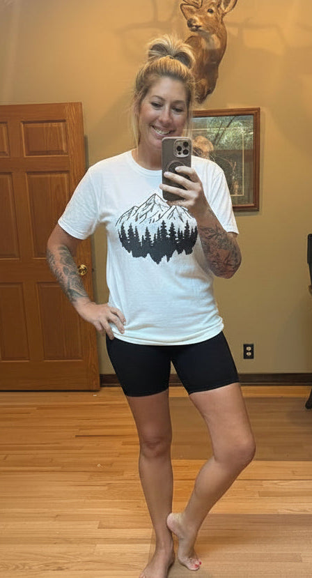 High-rise nylon biker shorts in Black by Rae Mode — slim supportive silhouette