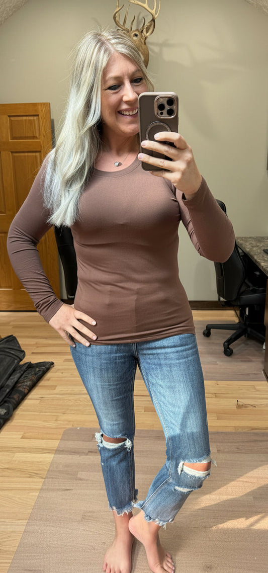 Brushed Microfiber Long Sleeve Tee