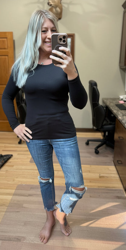 Brushed Microfiber Long Sleeve Tee