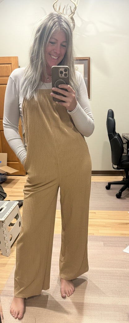 Corduroy Wide Leg Overalls