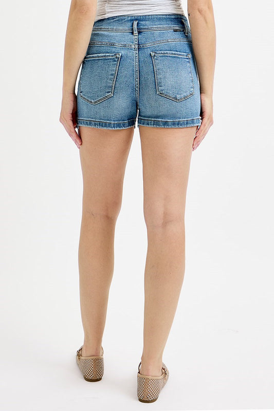 High Rise Bow Detail Shorts in Medium Wash | 2 Generations Boutique