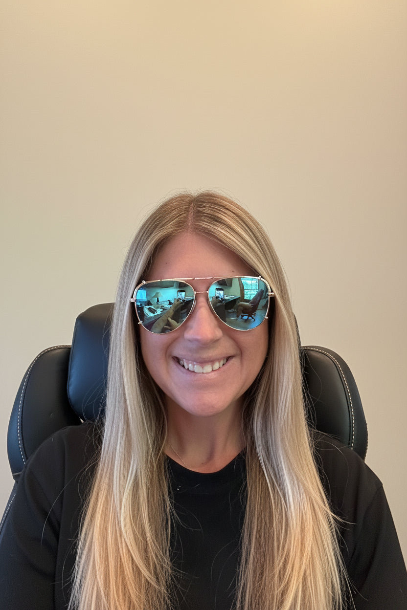 Ice Blue DAX Shay Aviator Sunglasses in Ice Blue – polarized tangle-free sunglasses by 2 Generations Boutique

