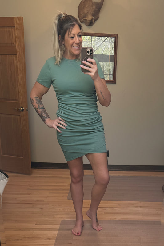 Better Than Basic Dress in Sweet Basil | 2 Generations Boutique