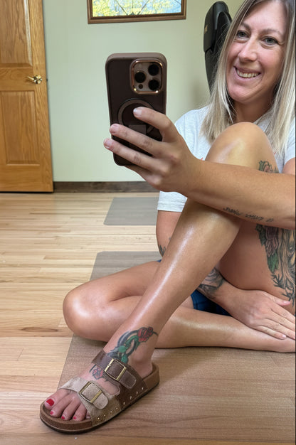 Western Suede Rivet Slip-On Shoes in Coffee | 2 Generations Boutique