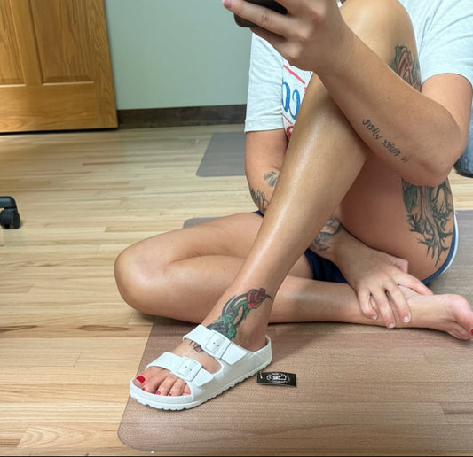 Women's Arch Support Sandals with Adjustable Strap in White | 2 Generations Boutique
