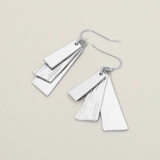  Sensibling Corp. Geometric Metal Bar Drop Earrings – hypoallergenic, lead & nickel free, Gold and Silver Burnished