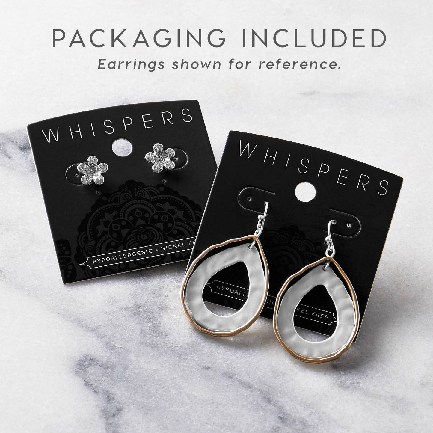 Whispers - Flat Hammered Teardrop Earring - Gold
