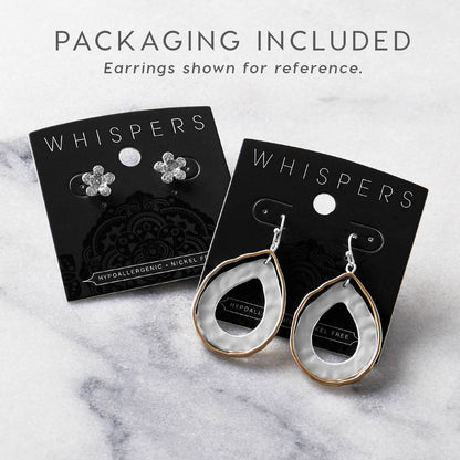 Whispers - Hammered Twisted Oval Earring - Silver