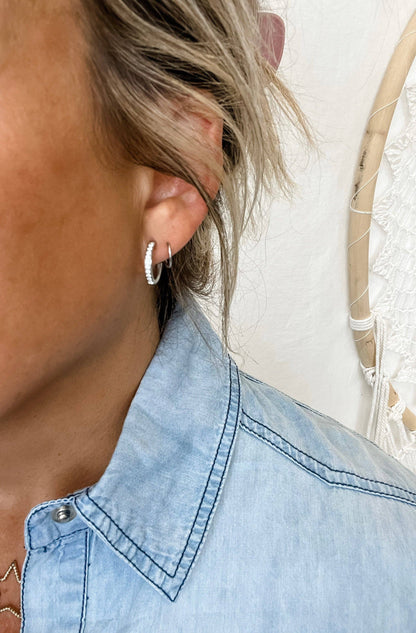 DOUBLE HOOP DIAMOND EARRINGS