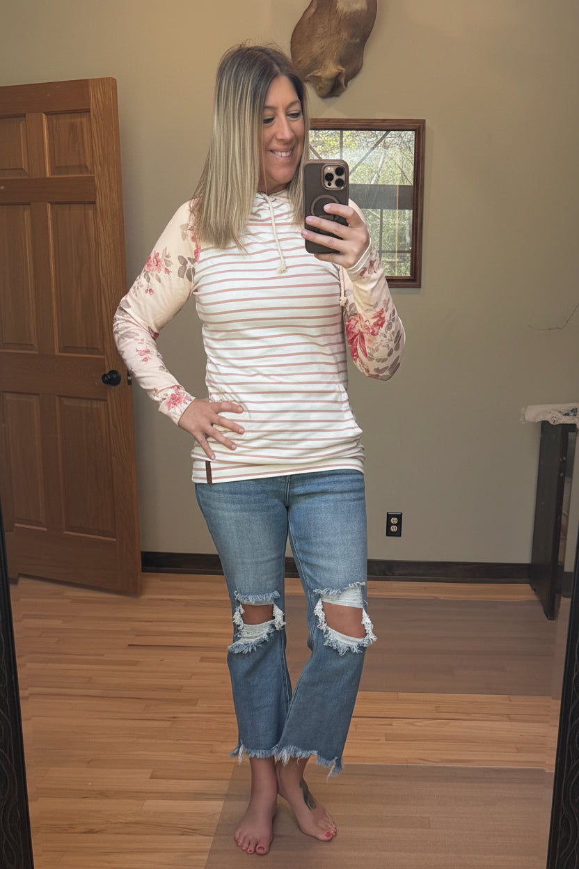 Ampersand Avenue DoubleHood Sweatshirt in Blossom Breeze | 2 Generations Boutique
