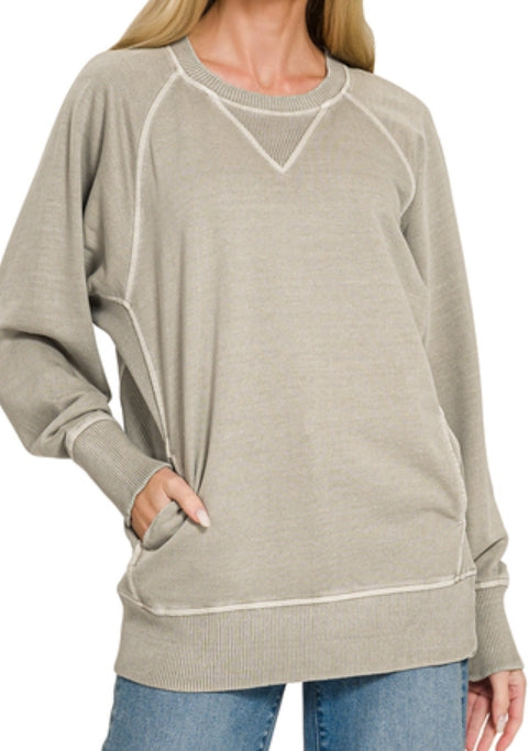 PIGMENT DYED FRENCH TERRY PULLOVER