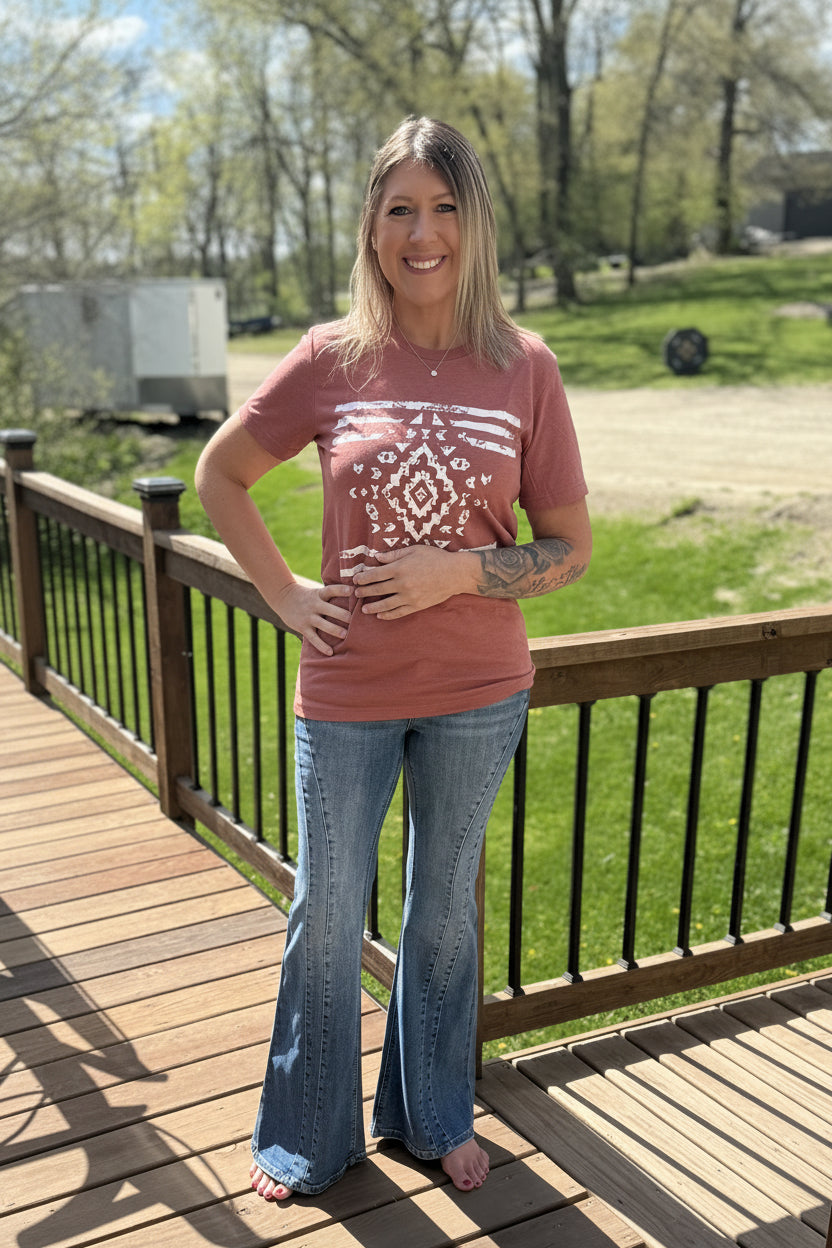 Aztec Tribal Western Tee | 2 Generations Boutique