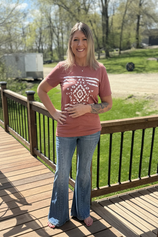 Aztec Tribal Western Tee | 2 Generations Boutique