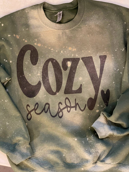 Cozy season bleached crewneck sweatshirt