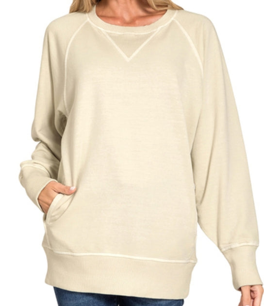 PIGMENT DYED FRENCH TERRY PULLOVER