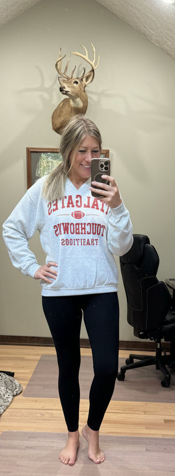 Tailgates Split Neck Graphic Crewneck